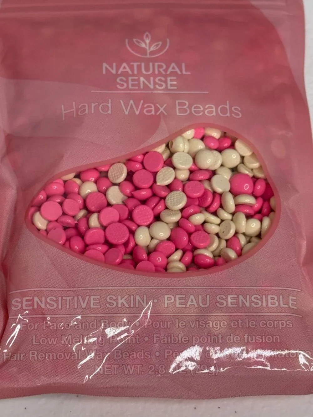 Natural Sense Hard Wax Beads Sensitive Skin 2.8 oz Hair Removal Pink NWT